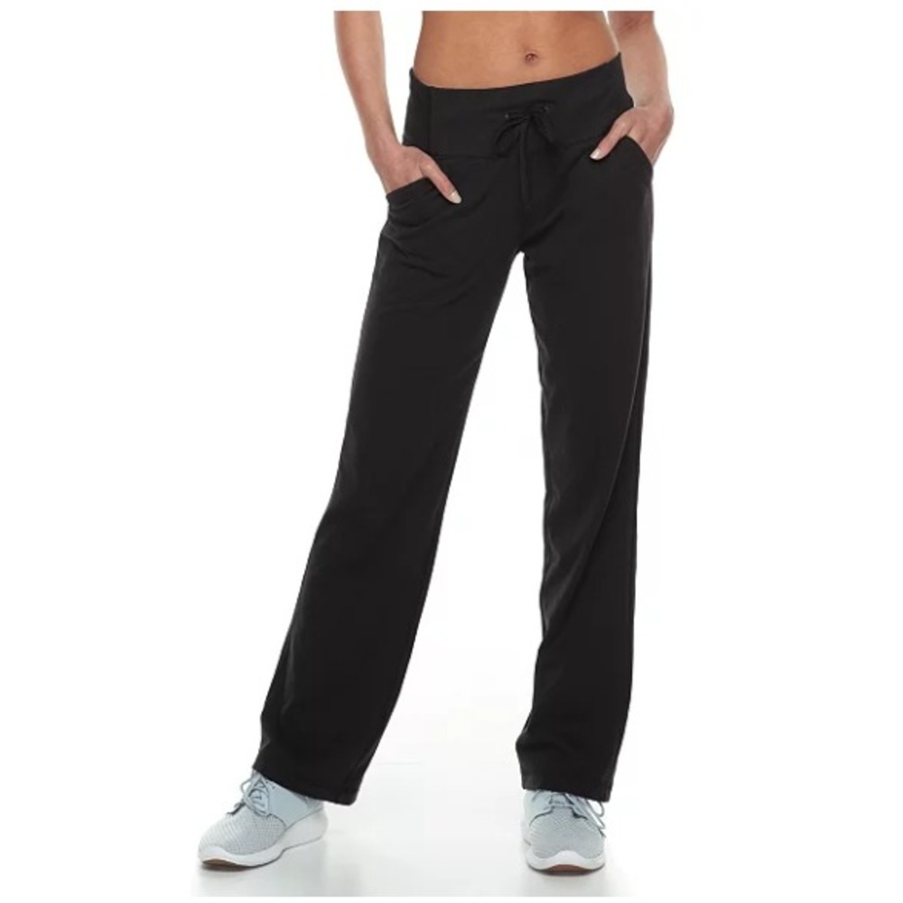 Tek Gear Athletic Pants Women PXXLS Petite Short Straight Leg Pockets Black